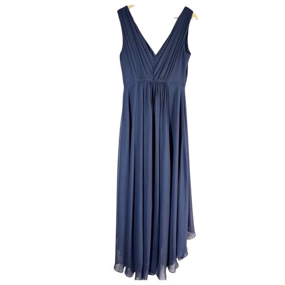 Eliza J Crystal Detail High-Low Party Formal Gown Size US 4 Navy - Picture 4 of 10